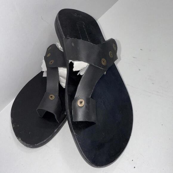 Handmade Ghana Kente Leather Sandals Flip Flops Thongs Tribal Batik Style 41 - Picture 8 of 9